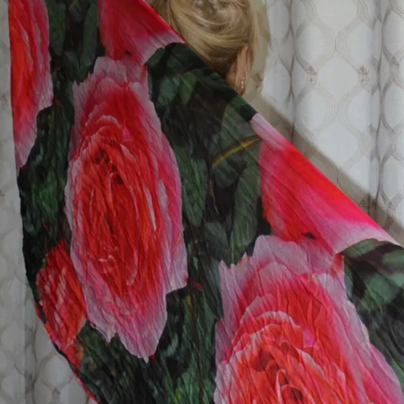 ❤ SOLD! HP Longwood peach roses Modal scarf - Picture 3 of 3